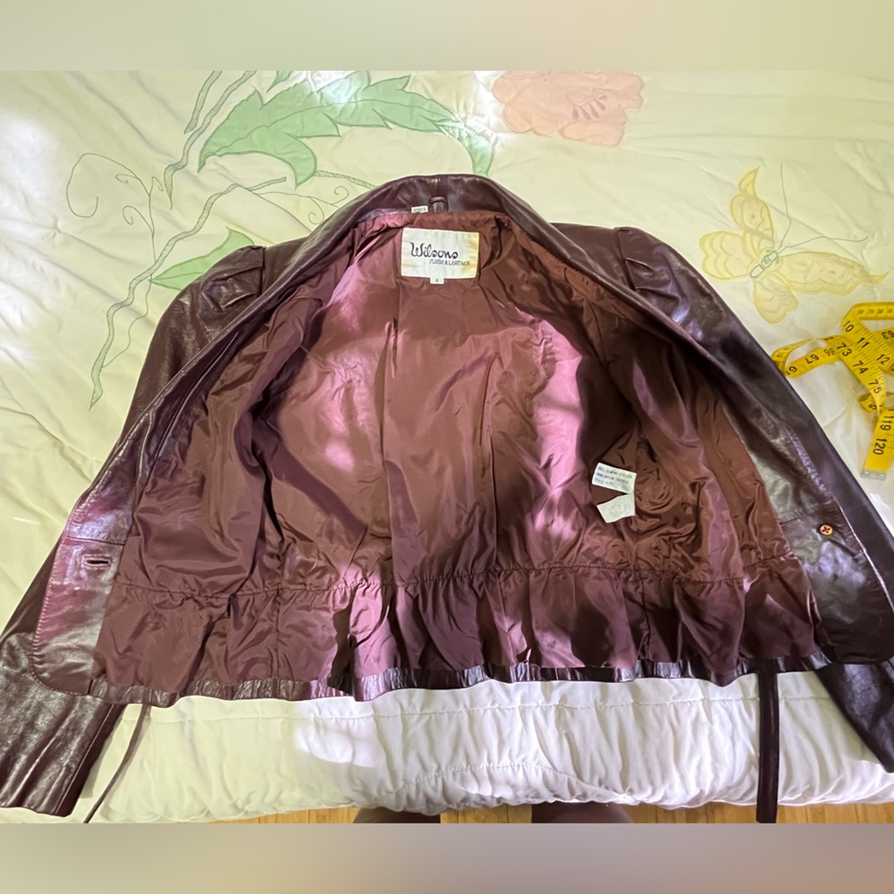 Wilson VTG Leather Women's Deep Burgundy Jacket - Picture 8 of 8